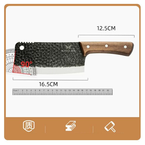 New kitchen knife household knife kitchen meat cleaver Santoku knife cutting board set (white)