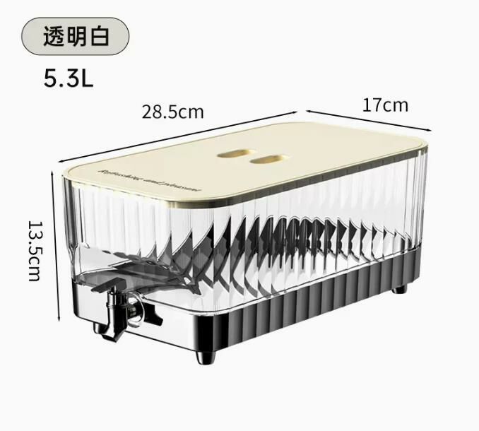 熱賣（透明電鍍銀5.3L）啤酒桶 水果密封罐 冷水壺 可樂桶 容器奶茶桶 