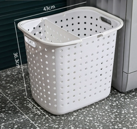 Hot Selling Storage Basket (White - Round Hole Model [Upgraded with Partition])