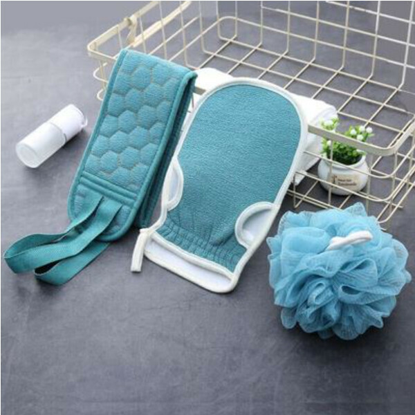 New style (3-piece set) bath towel set (cyan)