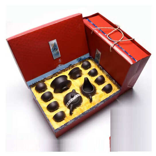 新款紫砂功夫茶具套裝【13頭黑礦紫砂【送初心紅禮盒】