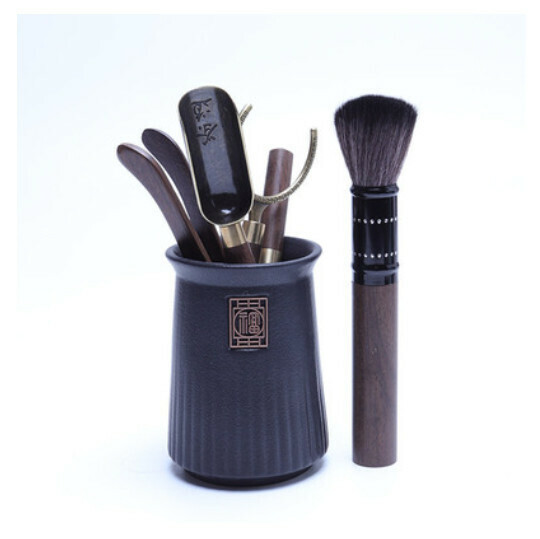 熱推六君子泡茶工具茶刀針夾茶道配件【福順黑檀木】