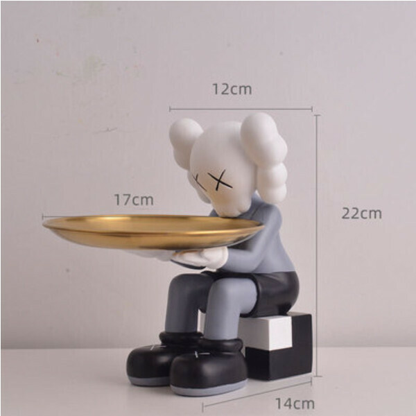 Hot recommended creative storage tray ornaments (violent bear tray-grey)