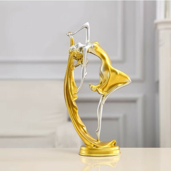 Popular dancing girl accessories (small dancing girl-gold 10*5.5*21.5CM)