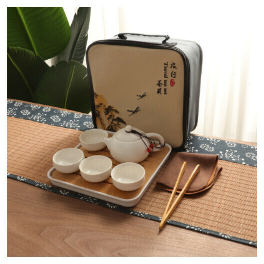 熱推定窯西施壺功夫茶具【西施壺白9件套巾夾布包】
