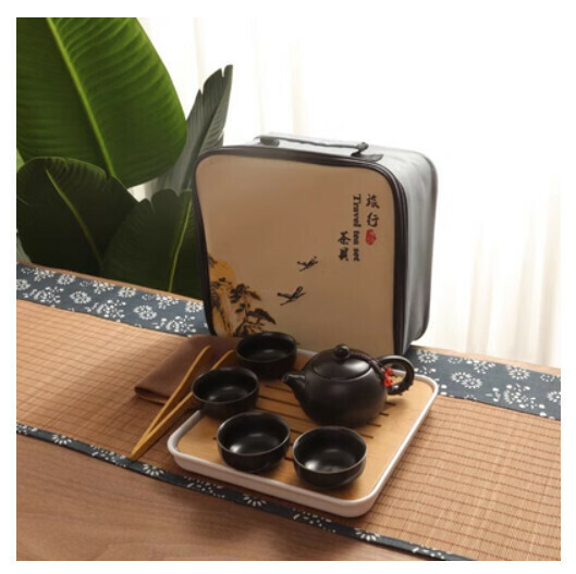 熱推定窯西施壺功夫茶具【西施壺黑9件套巾夾布包】