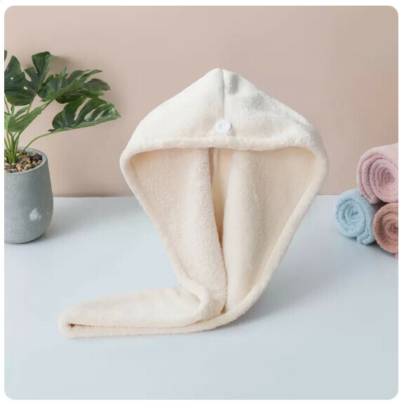 Hot style super absorbent shower cap for dry hair (ivory white)