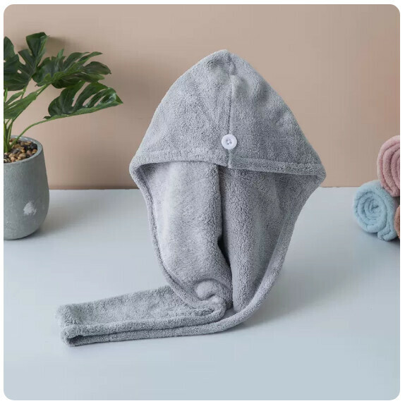 New super absorbent dry hair shower cap (dark gray)