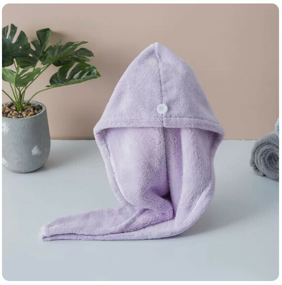 New super absorbent dry hair shower cap (light purple)