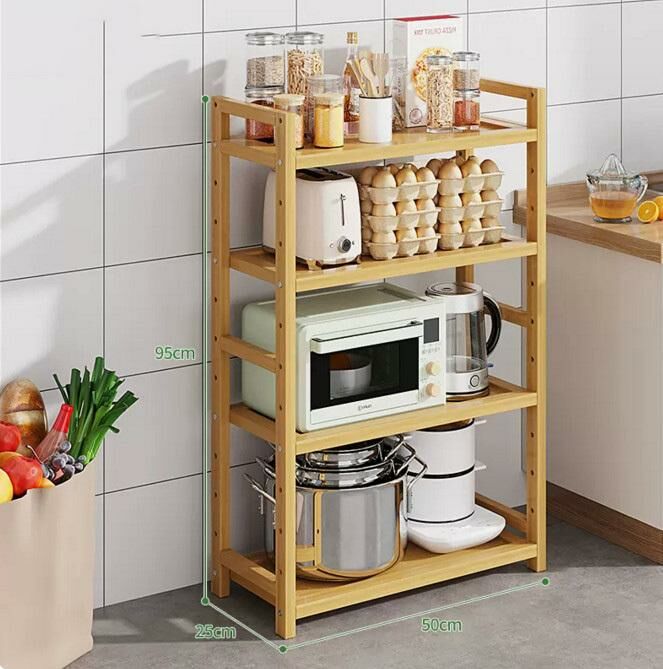 New multi-layer kitchen shelf (4 layers, 50 meters long, wood color)
