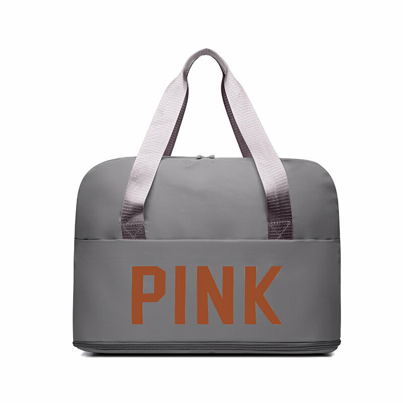 Hot Recommended Travel Tote Bag (Gray with Pink)