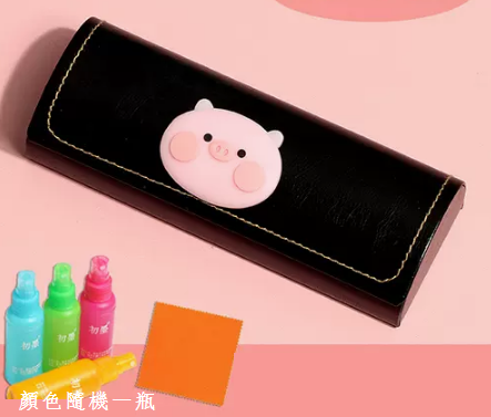 Hot recommended storage cute box for myopia glasses case (specifications: Pihei-Little Piggy + free lens cloth and care agent)