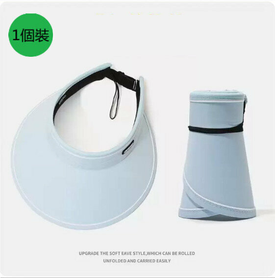 Hot summer foldable empty top sun protection hat (blue)