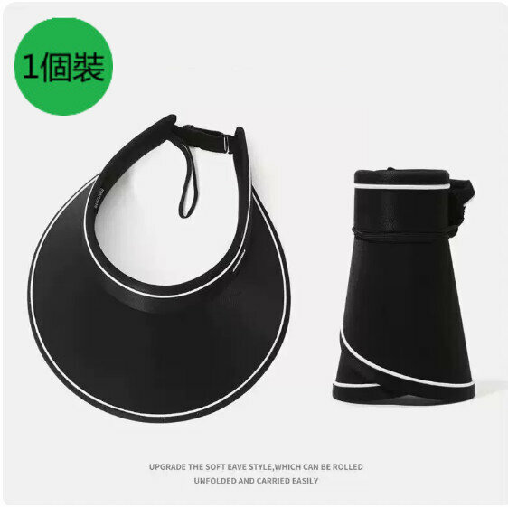 Hot summer foldable empty top sun protection hat (black)