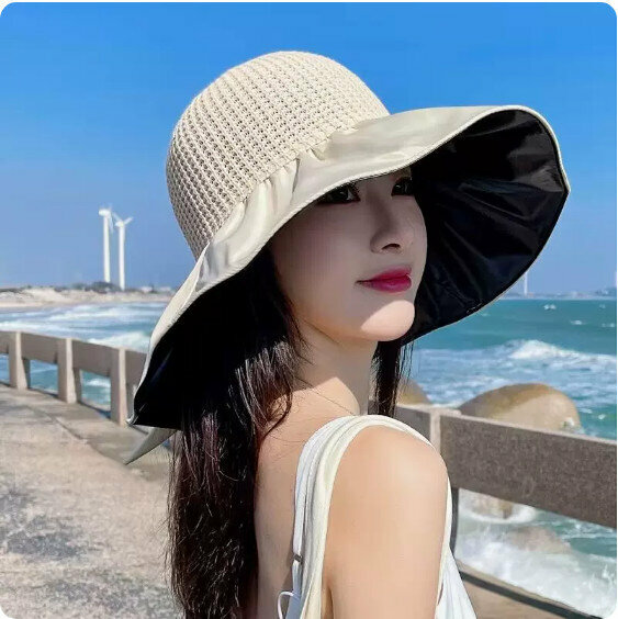 Hot recommended outdoor bow sun hat (beige)
