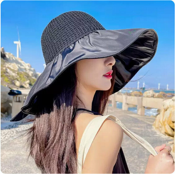 Hot recommended outdoor bow sun hat (black)