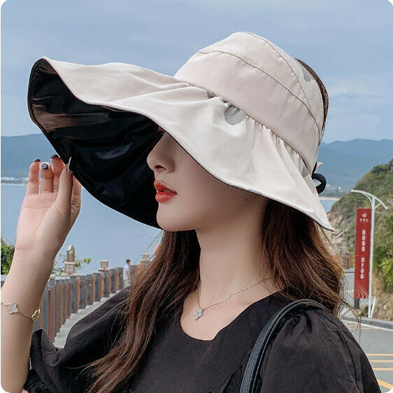 Hot summer empty top vinyl sun hat (white)