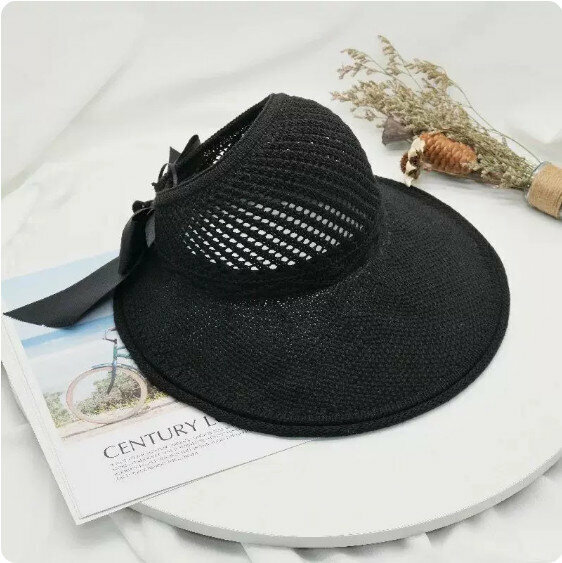 Hot summer sun protection and versatile sun hat (black) [one size fits all]