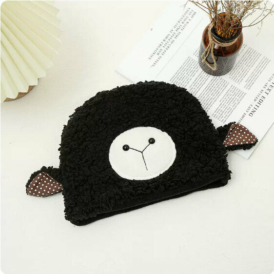 Hotly recommended winter plush thickened lamb warm pullover hat (black) [One size fits all: 54-58cm]