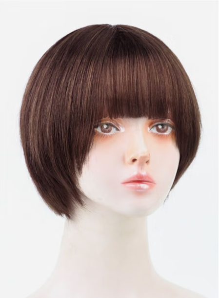 Hot recommendation: 1 piece wig for short straight hair (mocha brown) (specification: length about 28CM)