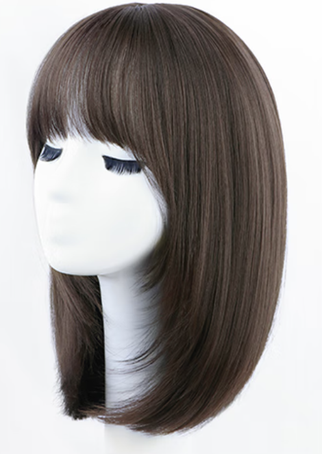 Hot recommendation: 1 piece of sweet and flattering clavicle wig (cool brown) (specification: 30/40CM) (please contact customer service to confirm the delivery size after placing the order)