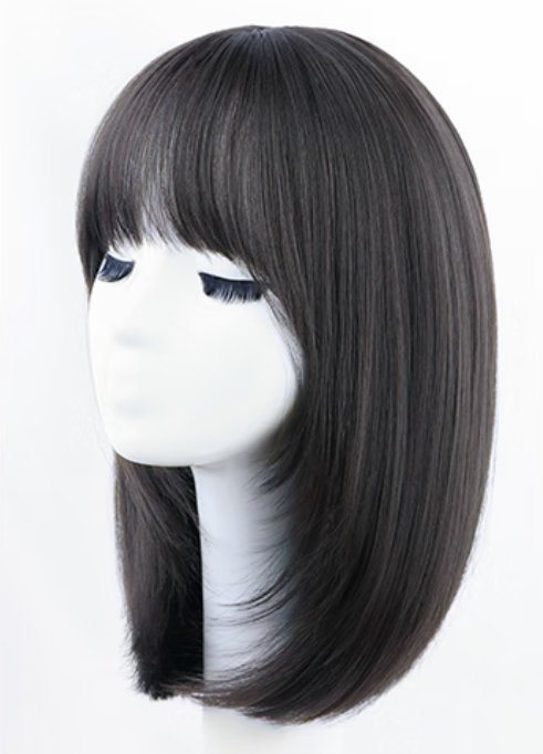 Hot recommendation: 1 piece of sweet and flattering clavicle wig (brown black) (specification: 30/40CM) (please contact customer service to confirm the delivery size after placing the order)
