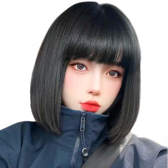 Hot recommendation: 1 piece of First Love Age-Reducing Bob Wig (Natural Color/Mocha Brown) (Specifications: Length About 30CM/35CM) (Please contact customer service to confirm the delivery color and size after placing the order)
