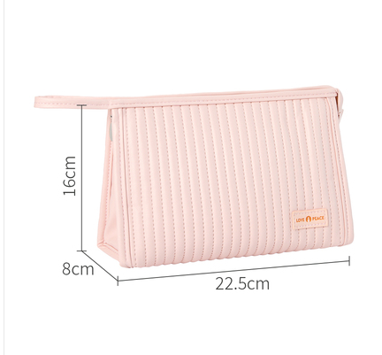 Hot recommended PU waterproof toiletry bag storage bag (pink)