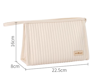 Hot recommended PU waterproof toiletry bag storage bag (beige)