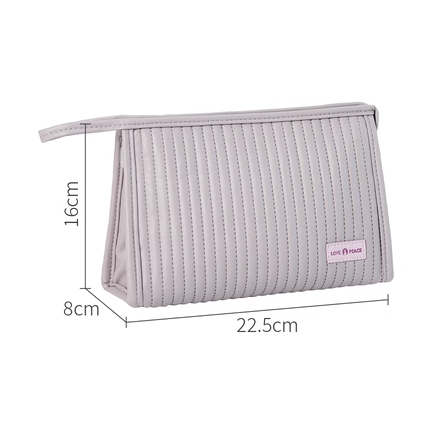 Hot recommended PU waterproof toiletry bag storage bag (light purple)