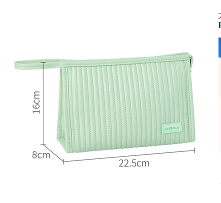 Hot recommended PU waterproof toiletry bag storage bag (light green)