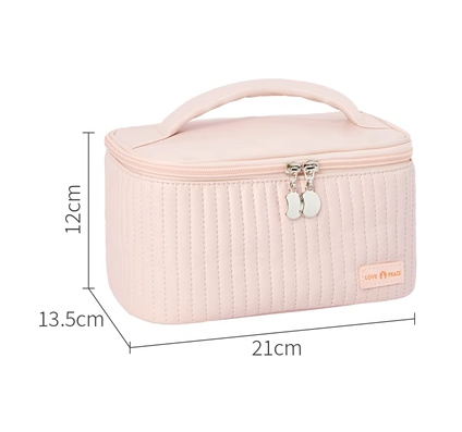 Hot recommended PU waterproof toiletry bag (pink)