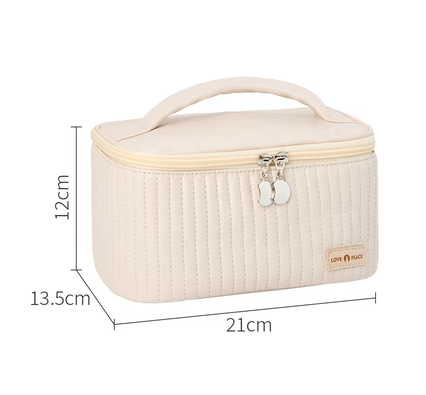 Hot recommended PU waterproof toiletry bag (beige)