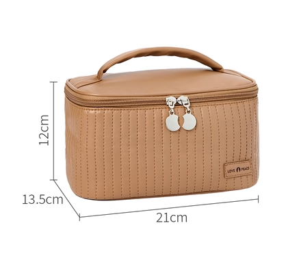 Hot recommended PU waterproof toiletry bag (brown)