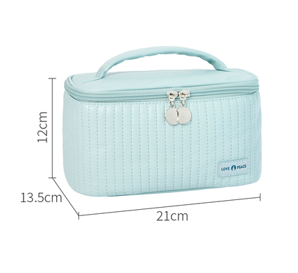 Hot recommended PU waterproof toiletry bag (light blue)