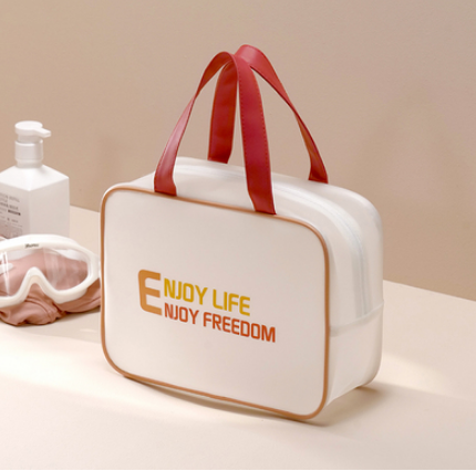 Hotly recommended beach bag, cosmetic bag, toiletry bag (medium size [wet and dry sharing] honey orange)