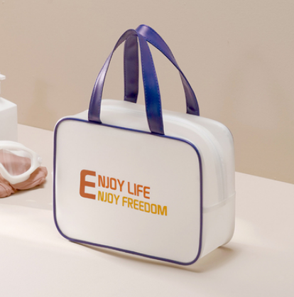 Hot recommended beach bag, cosmetic bag, toiletry bag (medium size [wet and dry sharing] deep sea blue)