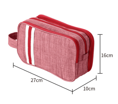 Hotly recommended toiletry storage bag cosmetic bag (wet and dry separation--burgundy [large size])