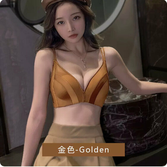 熱賣緞光面薄款胸圍內衣（金色）【尺碼：75 ABC通杯】