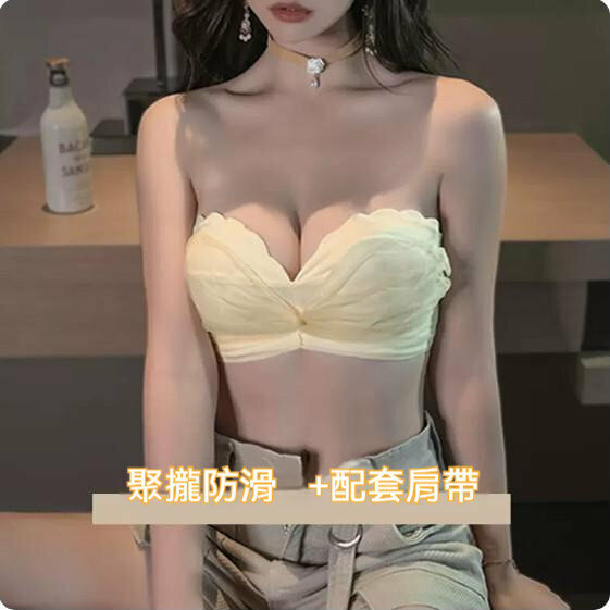 熱賣可拆卸肩帶網紗胸圍內衣（香檳色）【尺碼：34/75A】