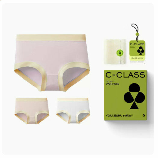 Hot Selling (3 pieces) Modal cotton crotch antibacterial mid-waist underwear [Dream Purple + Cherry Blossom Pink + Snowflake White] (M-XL size) (please contact customer service to confirm the delivery size after placing the order)