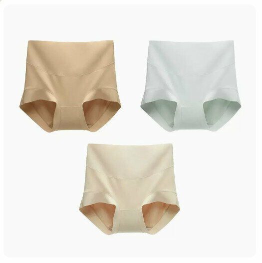Hot Selling (3 pieces) High Waist Tummy Control Underwear [Maple Sugar Color + Pearl Gray + Apricot Skin] (M-XL Size) (Please contact customer service to confirm the delivery size after placing the order)