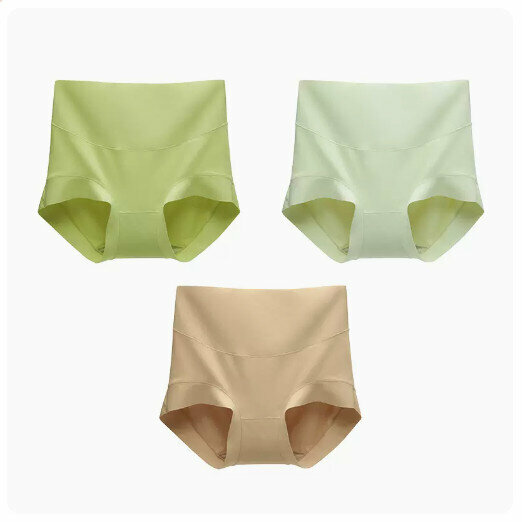 Hot Selling (3 pieces) High Waist Tummy Control Underwear [Matcha Green + Mint Green + Maple Sugar Color] (M-XL Size) (Please contact customer service to confirm the delivery size after placing the order)