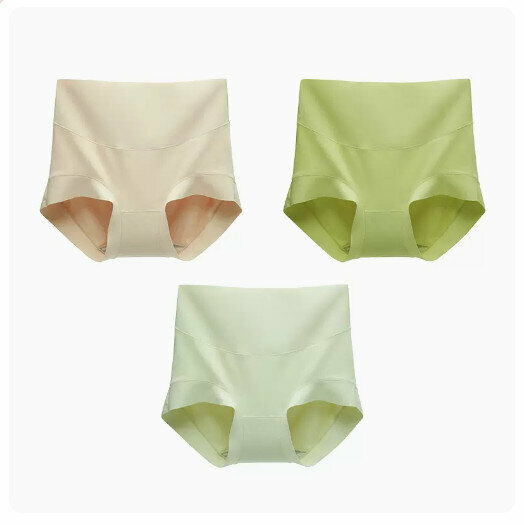 Hot Selling (3 pieces) High Waist Tummy Control Underwear [Almond Skin + Matcha Green + Mint Green] (M-XL size) (please contact customer service to confirm the delivery size after placing the order)