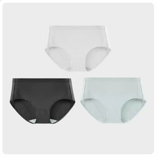 Hot sale (3 pieces) pure cotton crotch antibacterial mid-high waist underwear [mid-waist] white + black + light gray] (M-XL size) (please contact customer service to confirm the delivery size after placing the order)