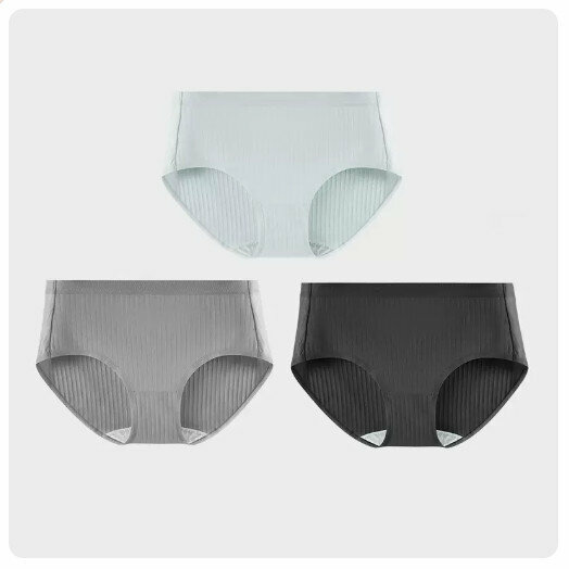 Hot sale (3 pieces) pure cotton crotch antibacterial mid-high waist underwear [mid-waist] light gray + light coffee + black] (M-XL size) (please contact customer service to confirm the delivery size after placing the order)
