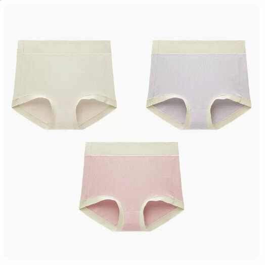Hot Selling (3 pieces) Antibacterial Tummy Control Underwear [Soft Skin + Light Purple + Soft Pink] (XL size: suitable for weight 100-160 pounds)