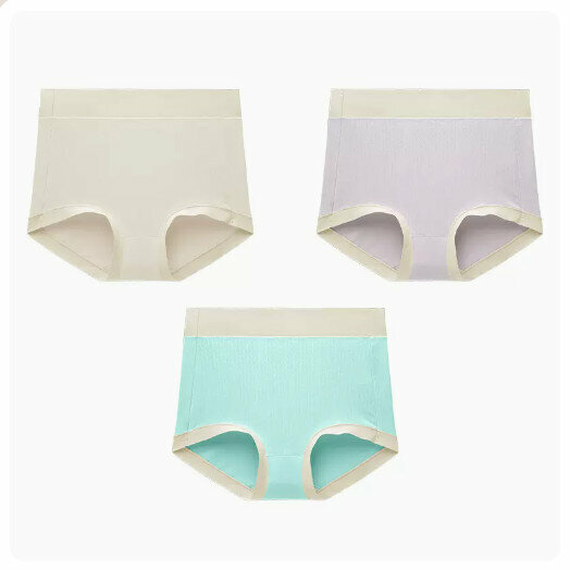 Hot Selling (3 pieces) Antibacterial Tummy Control Underwear [Soft Skin + Light Purple + Mint Green] (XL size: suitable for weight 100-160 pounds)
