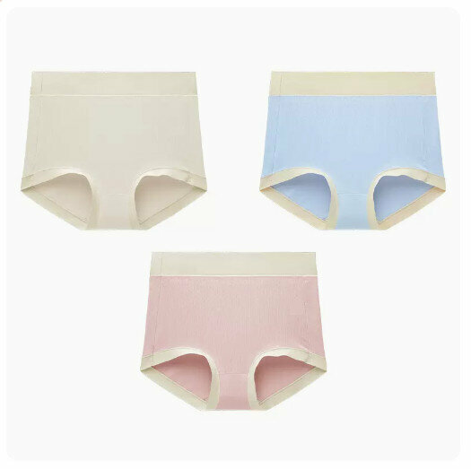 Best selling (3 pieces) antibacterial tummy control underwear [soft skin + sardine + soft pink] (XL size: suitable for weight 100-160 pounds)