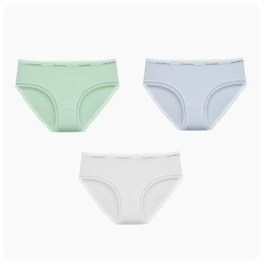 Hot Selling (3 pieces) Pure Cotton Antibacterial Crotch Briefs [Light Green + Light Purple + White] (Size: M-XL) (Please contact customer service to confirm the delivery size after placing the order)